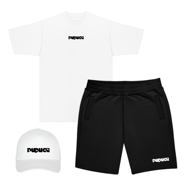 Ensemble Tshirt + Short + Casquette Black & White