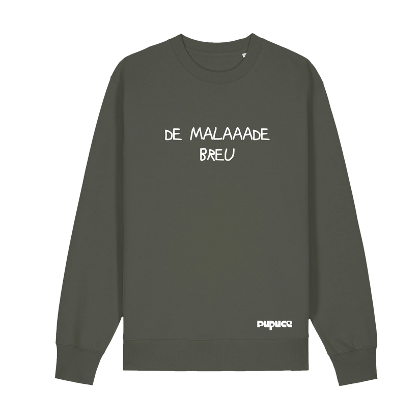 Sweat Col rond Pupuce Kaki De Malade Breu