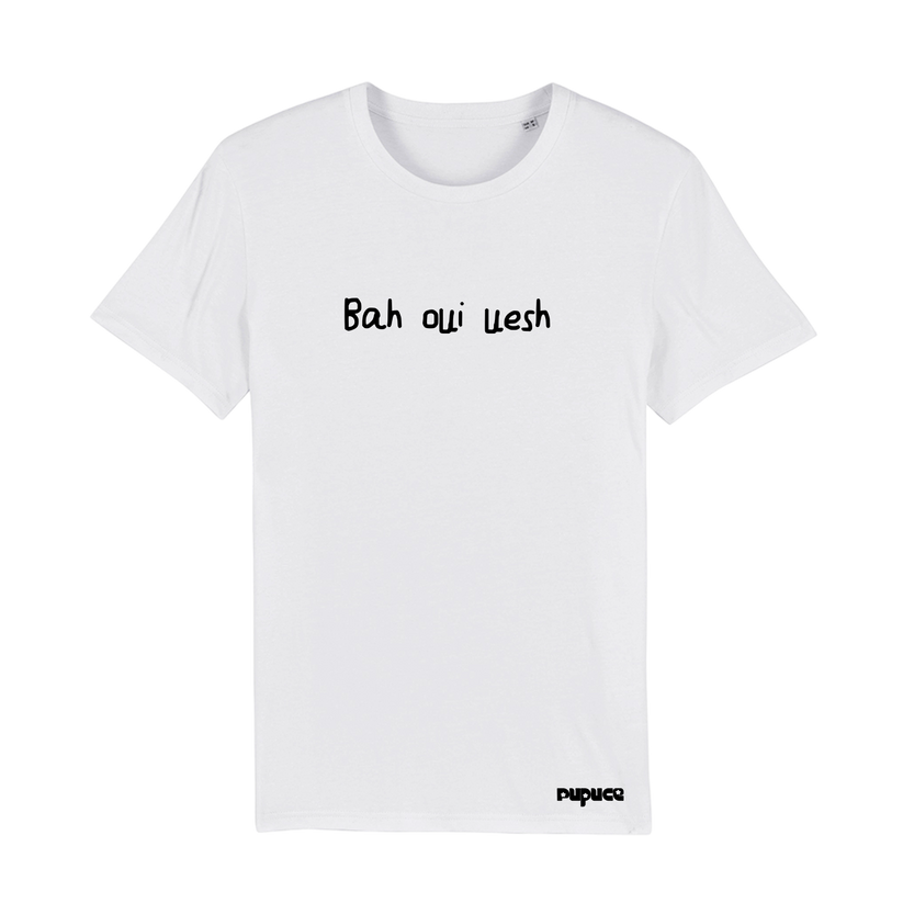 T-shirt classique Pupuce Blanc Bah Oui Wesh