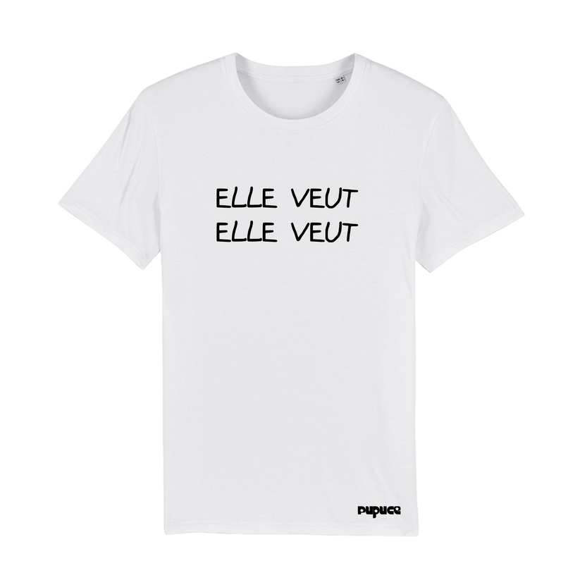 T-shirt classique Pupuce Blanc Elle Veut Elle Veut