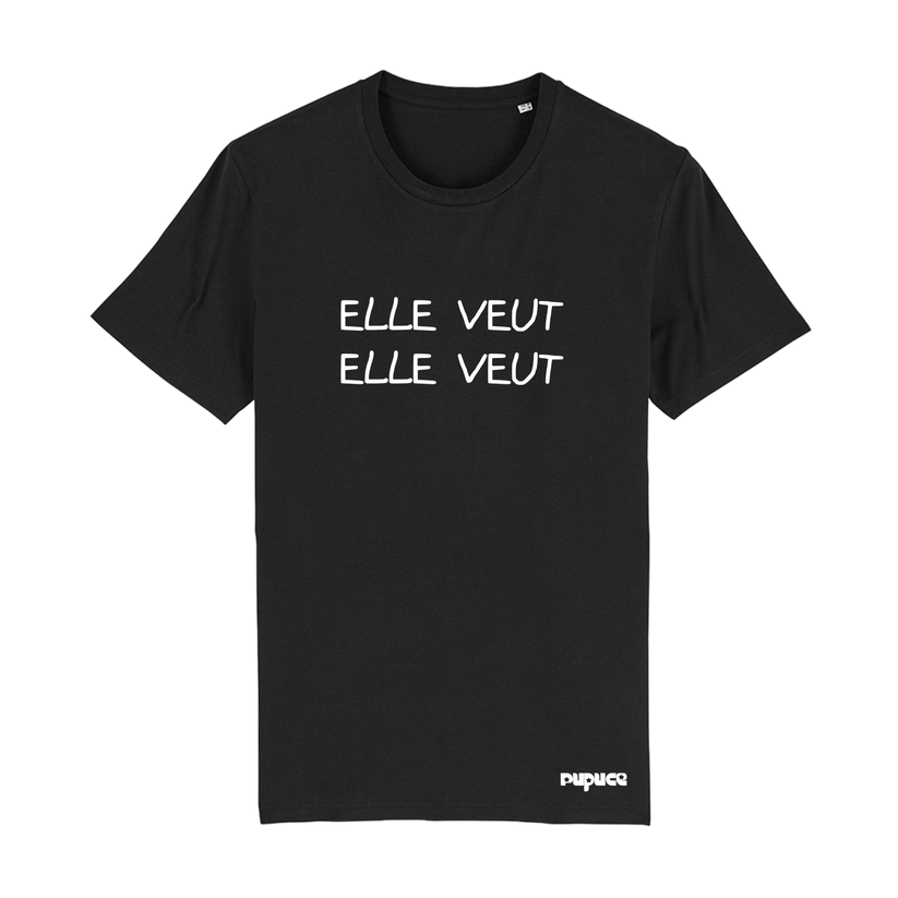 T-shirt classique Pupuce Noir Elle Veut Elle Veut