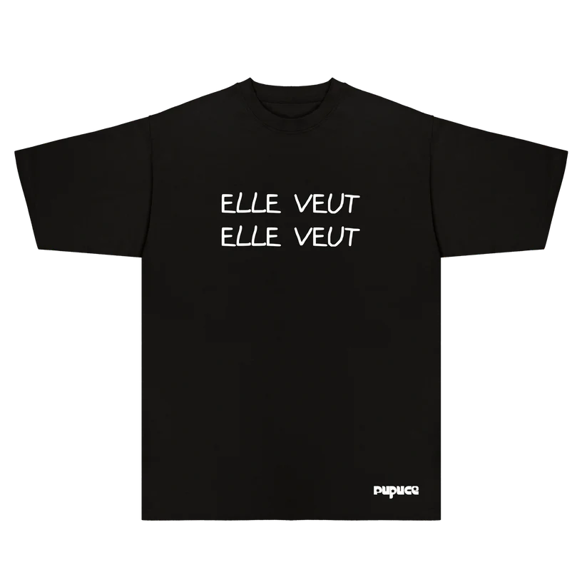 T-shirt Oversize Pupuce noir Elle Veut Elle Veut